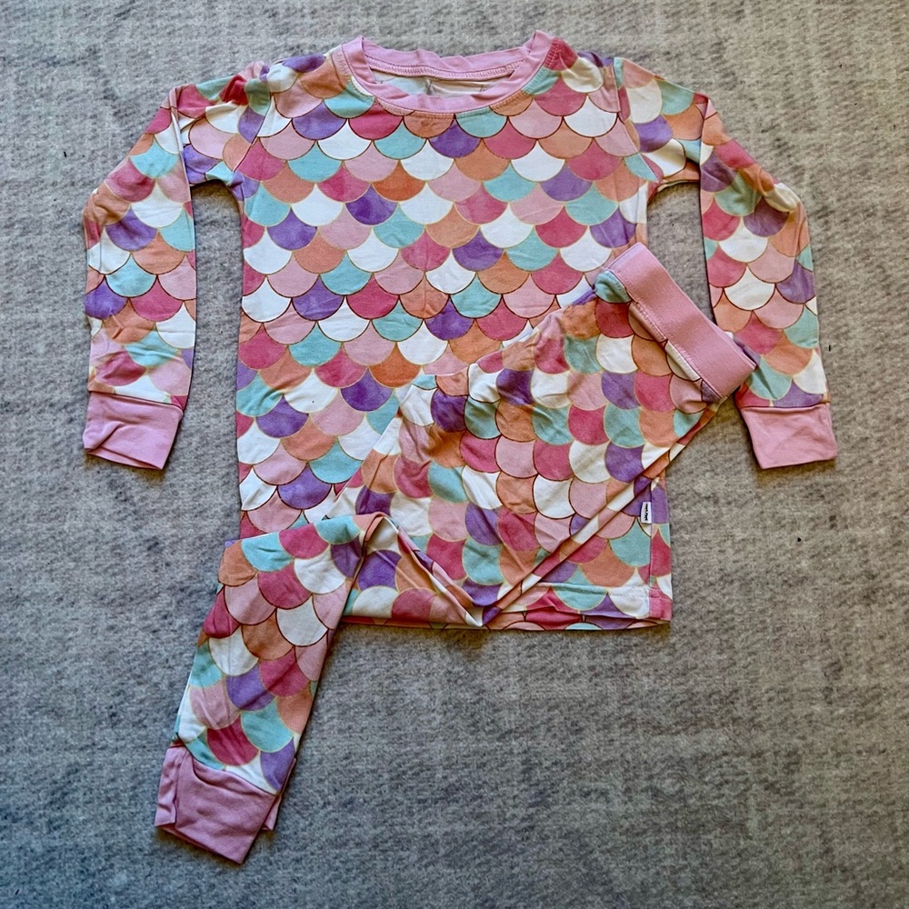 Little Sleepies Mermaid Scales Bamboo Two-Piece LS Pajamas (2T)